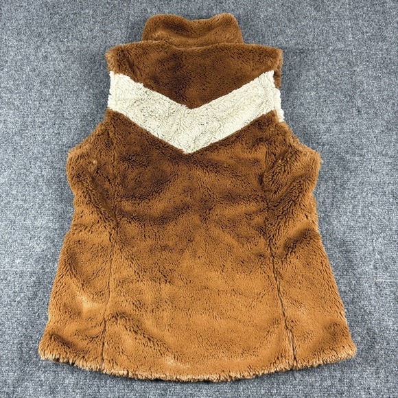 PATAGONIA Pelage Fleece Vest Womens S Brown White Full Zip Silky‎ High Pile - Picture 5 of 6